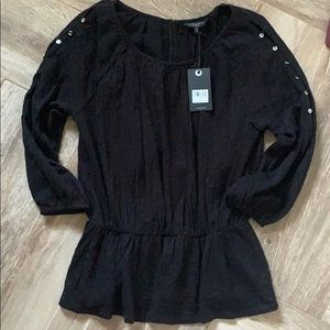 NWT Lucky Brand Peplum cold shoulder top